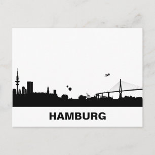 HAMBURG Skyline - Postkarte / Grußkarte Postcard
