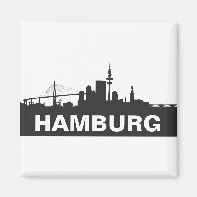 Hamburg Skyline refrigerator Magnet (Front)