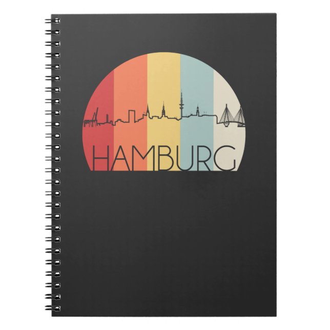 Hamburg Skyline Retro Notebook (Front)