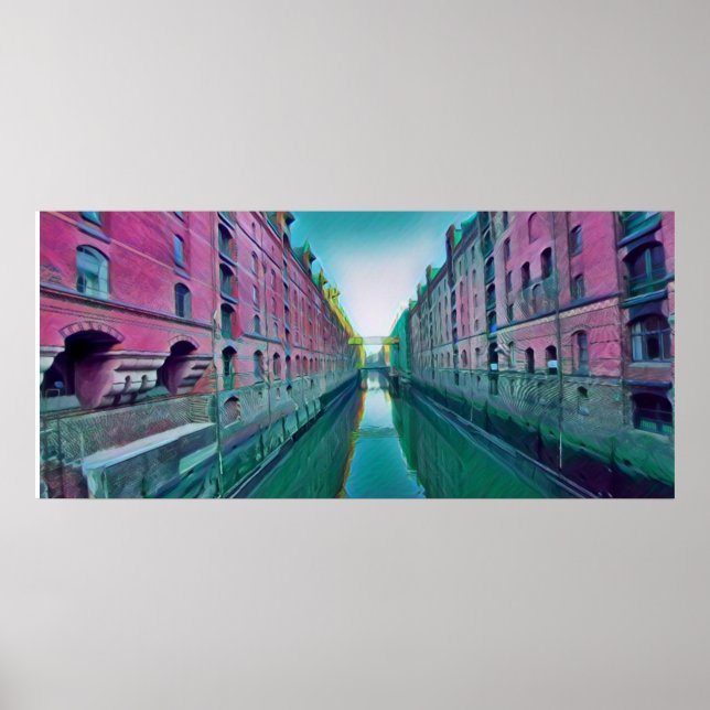 Hamburg Speicherstadt Artwork Poster (Front)