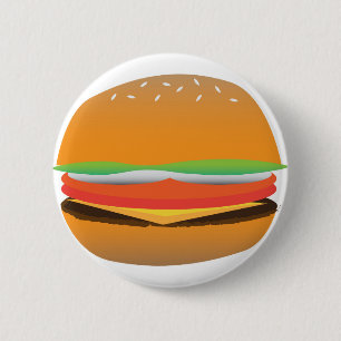Hamburger 6 Cm Round Badge