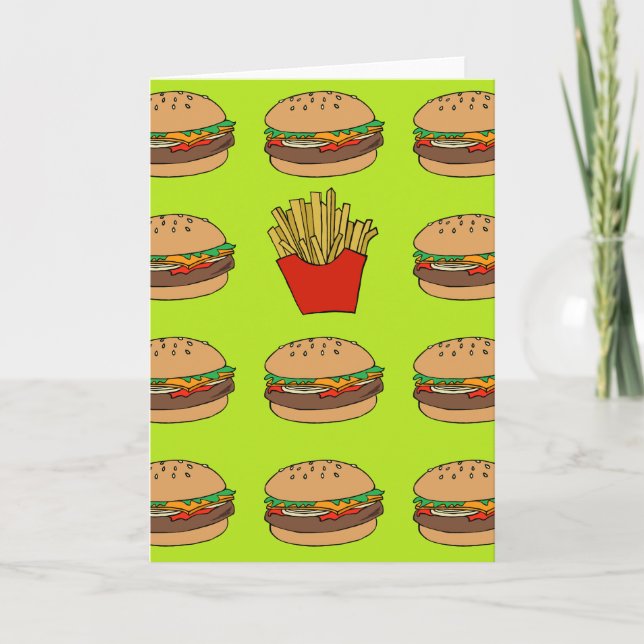 Hamburger and fries greeting card (Front)