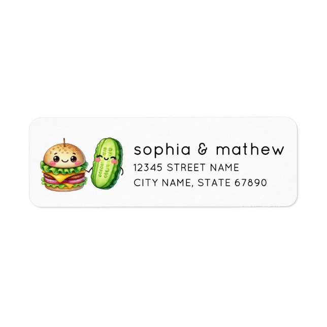 Hamburger and Pickle Return Address Labels (Front)