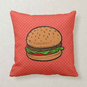 Hamburger art pillow