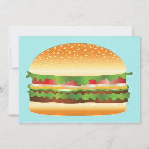 Hamburger Barbecue Party Invitation