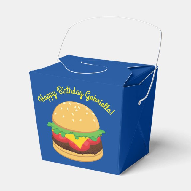 Hamburger Birthday Party Burger Favour Box (Front Side)