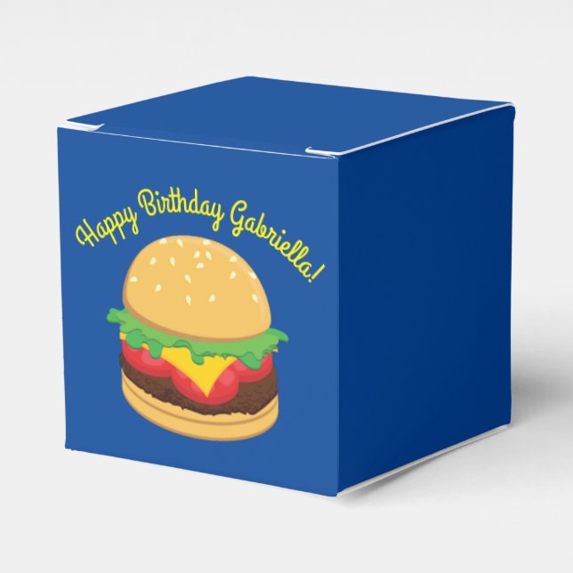 Hamburger Birthday Party Burger Favour Box (Front Side)