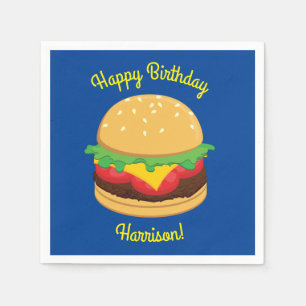 Hamburger Birthday Party Burger Napkin