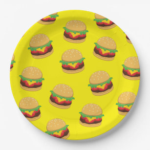 Hamburger Birthday Party Burger Paper Plates