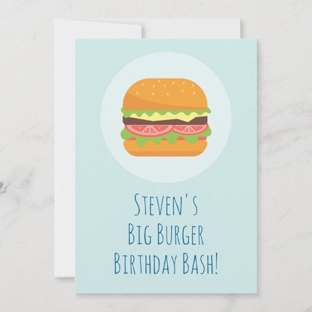 Hamburger Birthday Party Invitation (Front)