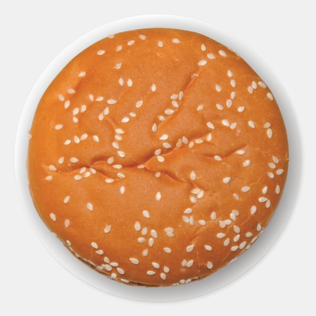Hamburger Bun Classic Round Sticker (Front)