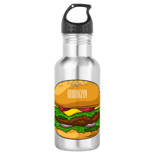 Hamburger cartoon illustration 532 ml water bottle