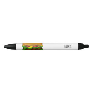 Hamburger cartoon illustration black ink pen