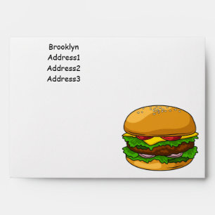 Hamburger cartoon illustration envelope