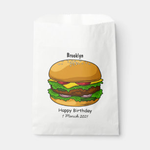 Hamburger cartoon illustration favour bag