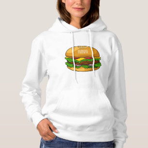 Hamburger cartoon illustration  hoodie