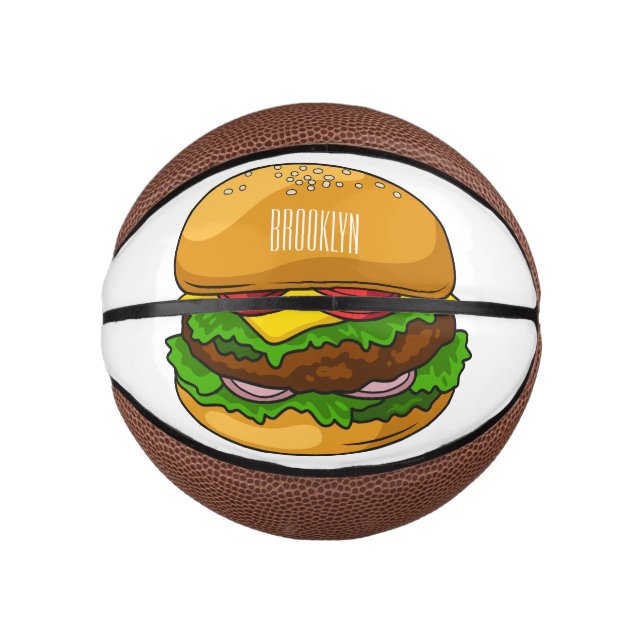 Hamburger cartoon illustration  mini basketball (Front)