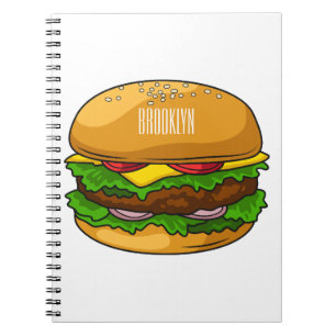 Hamburger cartoon illustration  notebook