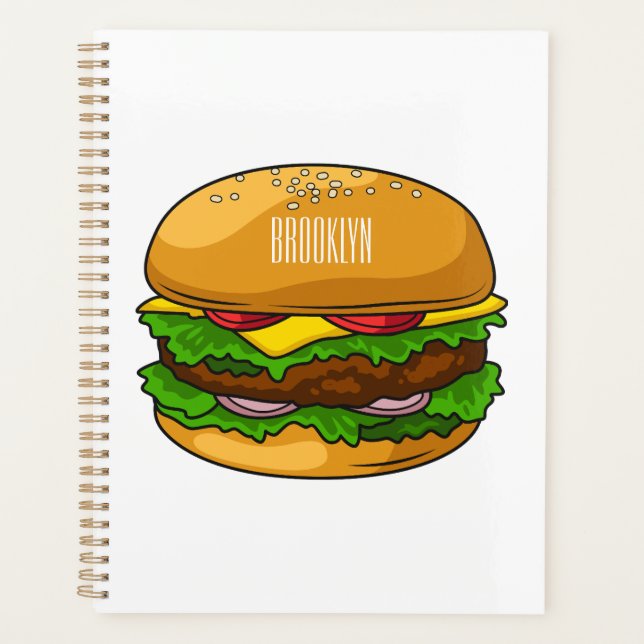 Hamburger cartoon illustration planner (Front)