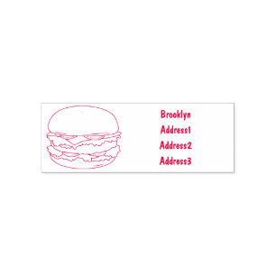 Hamburger cartoon illustration self-inking stamp
