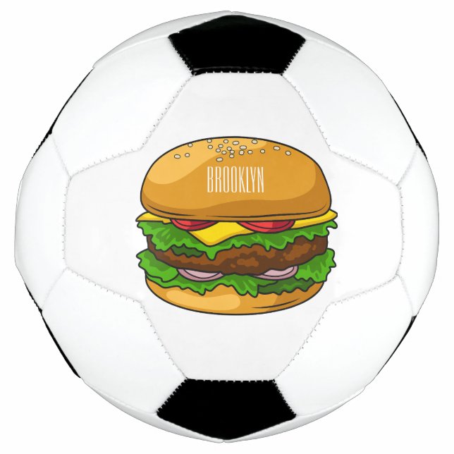 Hamburger cartoon illustration soccer ball (Front)