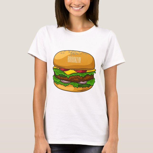 Hamburger cartoon illustration T-Shirt (Front)