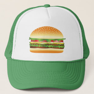 Hamburger Cartoon Illustration Trucker Hat