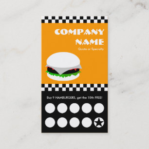 hamburger checkers punchcard loyalty card