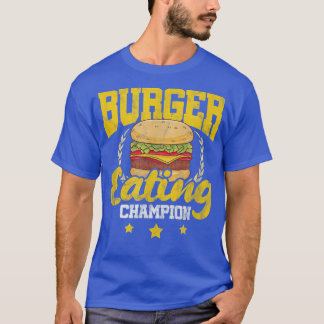 Hamburger Cheese Burger Eating Champion Distressed T-Shirt