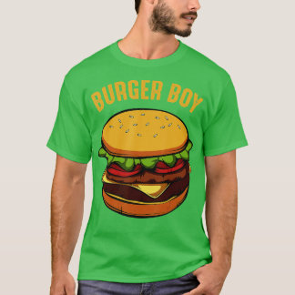 Hamburger Cheeseburger Burger Boy Funny Fast Food  T-Shirt