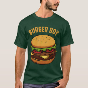Hamburger Cheeseburger Burger Boy Funny Fast Food T-Shirt