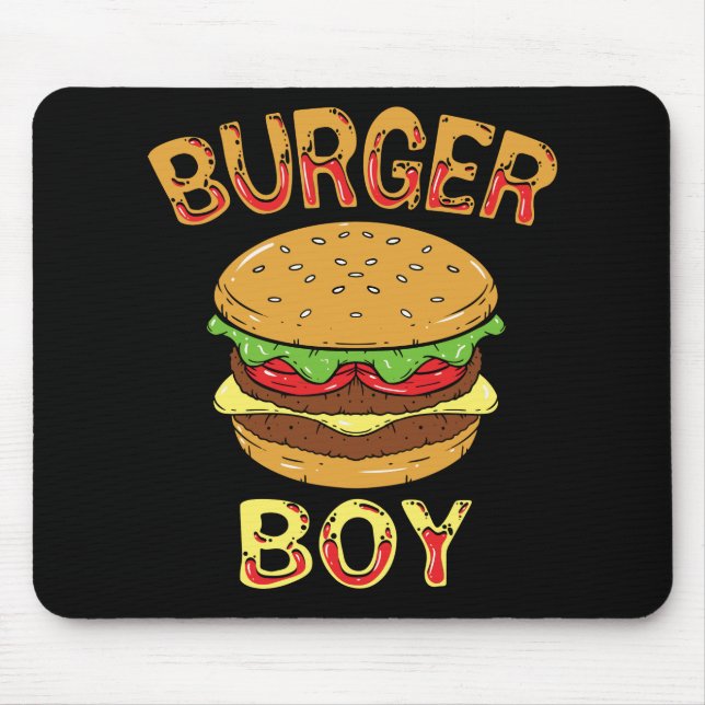 HAMBURGER / CHEESEBURGER: Burger Boy Mouse Pad (Front)