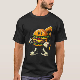 Hamburger Cheeseburger Playing Sell Sports Player T-Shirt