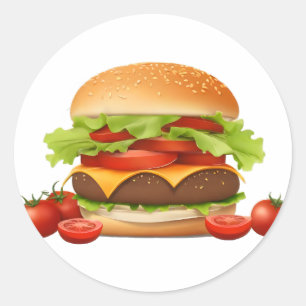 Hamburger Classic Round Sticker