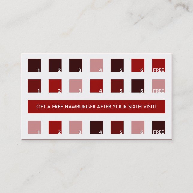 HAMBURGER customer appreciation (mod squares) Loyalty Card (Front)
