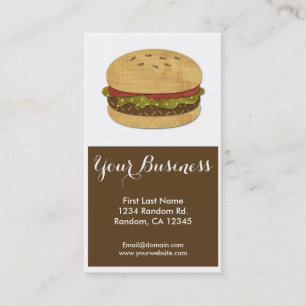 Hamburger customisable business cards