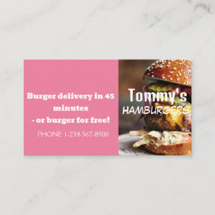 Hamburger Delivery Discount Sale Offer Business Card