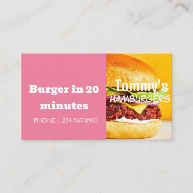 Hamburger Delivery Discount Sale Offer Business Card (Front)