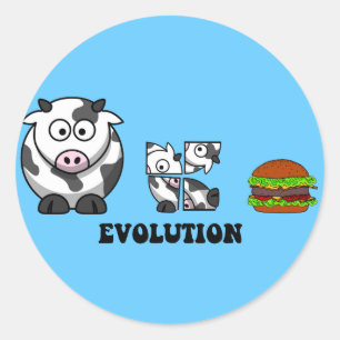 hamburger evolution classic round sticker