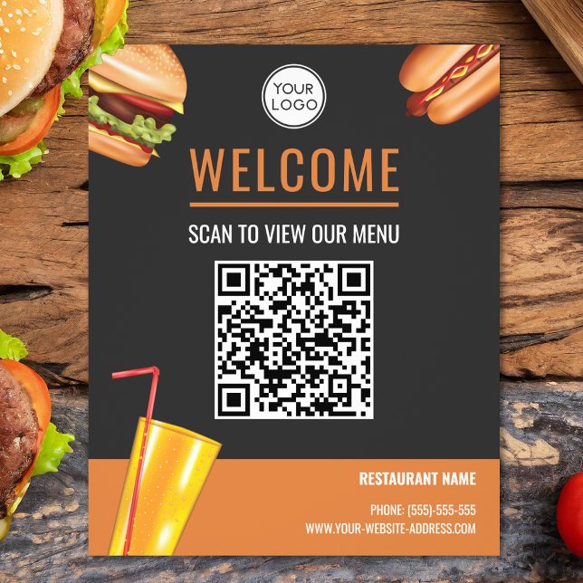 Hamburger Fast Food Restaurant Scan To View Menu (Creator Uploaded)