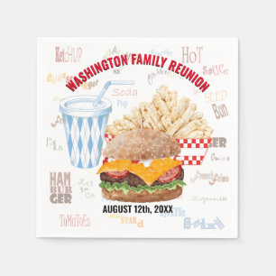 Hamburger Fries Fast Food Summer BBQ Napkin