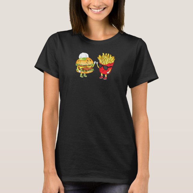 Hamburger Fries High Five Cool Fun Combo Snacks    T-Shirt (Front)