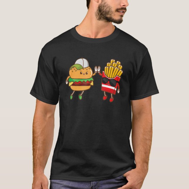 Hamburger Fries High Five  Perfect Meal T-Shirt (Front)