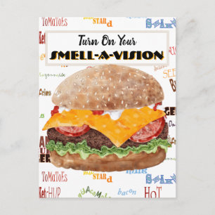 Hamburger Funny Fast Food Postcard