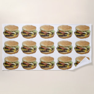 HAMBURGER FUNNY FOODIE  Beach Towel
