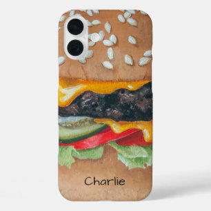 Hamburger Illustration custom name phone cases