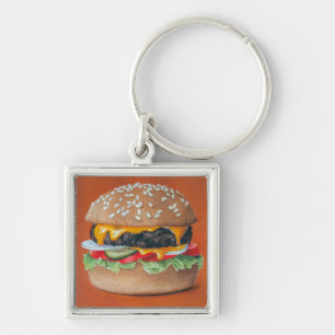 Hamburger Illustration key chains