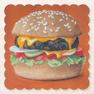 Hamburger Illustration paper coasters