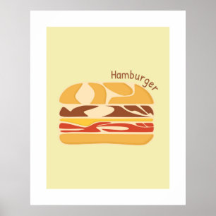 Hamburger in Japanese Kanji/Hiragana Wall Art