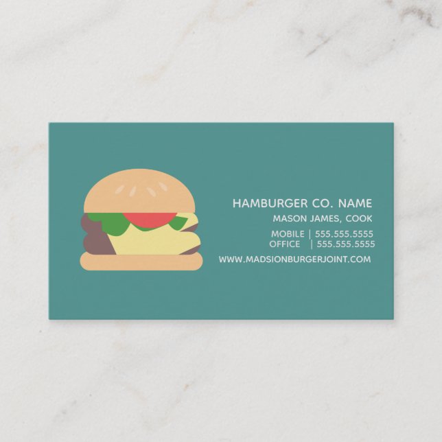 Hamburger Joint Hub Restaurant Business Card (Front)